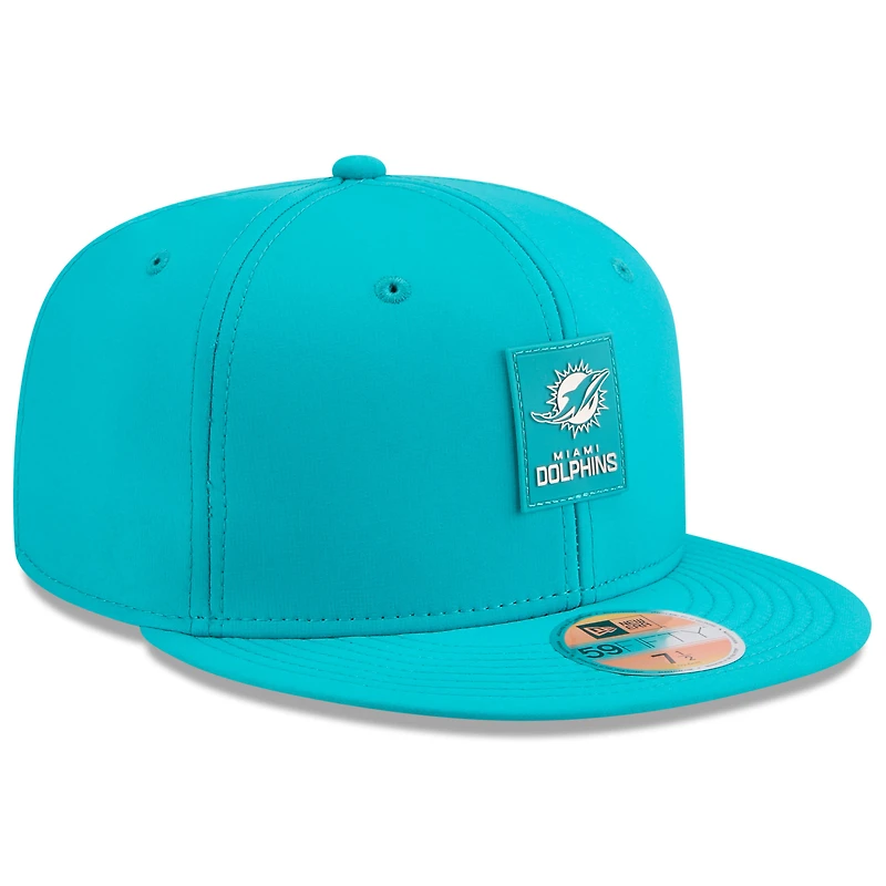 Men's New Era Aqua Miami Dolphins 2025 Sideline 59FIFTY Fitted Hat