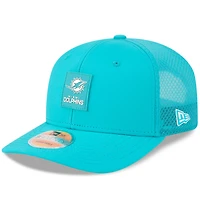 Men's New Era  Aqua Miami Dolphins 2025 Sideline 9SEVENTY Adjustable Trucker Hat