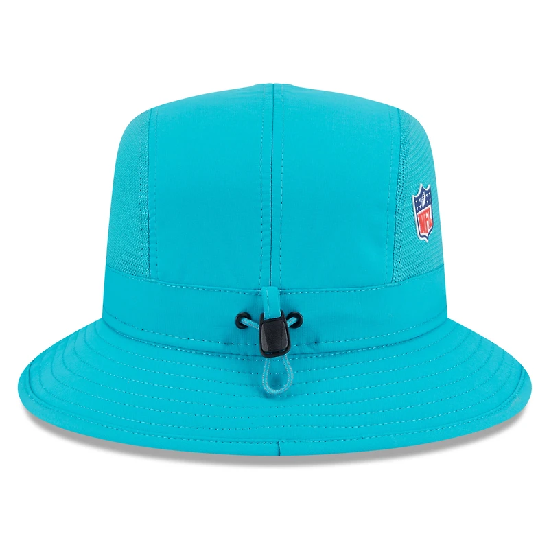 Men's New Era Aqua Miami Dolphins 2025 Sideline  Bucket Hat