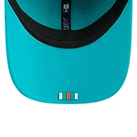 Casquette ajustable New Era Aqua Miami Dolphins 2025 Sideline M-Crown 9FORTY pour homme