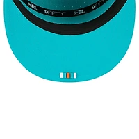 Men's New Era Aqua Miami Dolphins 2025 Sideline Split Panel 9FIFTY Snapback Hat