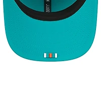 Casquette ajustable New Era Aqua Miami Dolphins 2025 Sideline 9SEVENTY Trucker pour homme