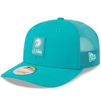 Casquette ajustable New Era Aqua Miami Dolphins 2025 Sideline 9SEVENTY Trucker pour homme
