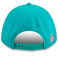 Men's New Era Aqua Miami Dolphins 2025 Sideline Throwback M-Crown 9FORTY Adjustable Hat