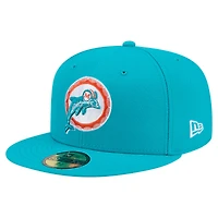 Casquette ajustée New Era Aqua Miami Dolphins 59FIFTY pour homme