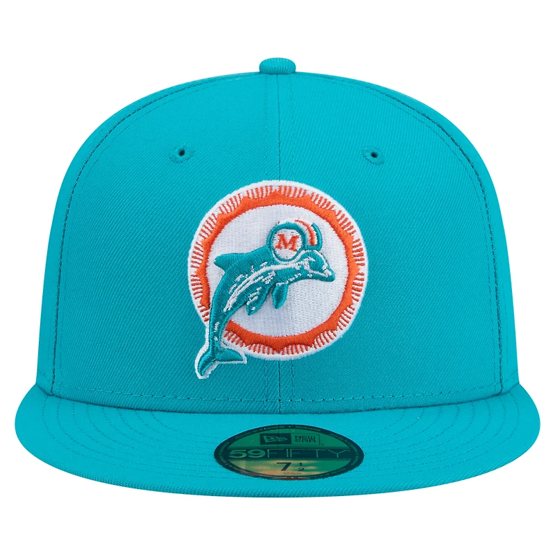 Men's New Era Aqua Miami Dolphins 59FIFTY Fitted Hat