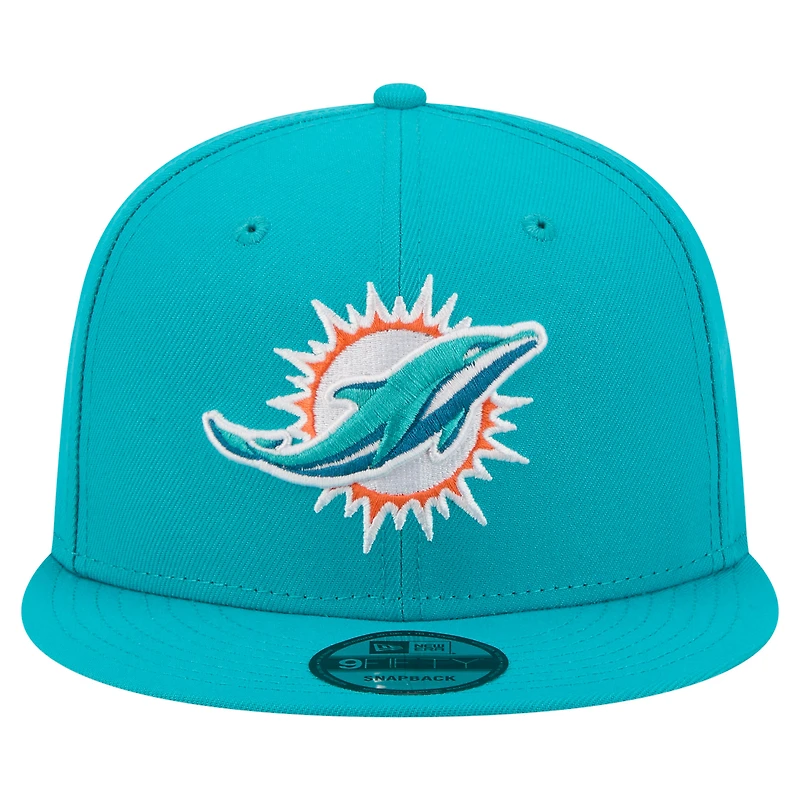 Men's New Era  Aqua Miami Dolphins 9FIFTY Snapback Hat