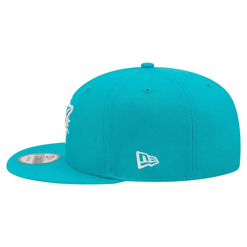 Casquette snapback New Era Aqua Miami Dolphins 9FIFTY pour homme