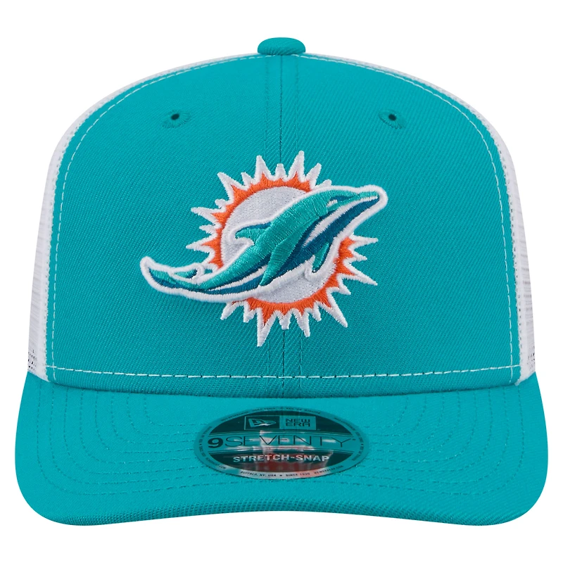 Men's New Era  Aqua Miami Dolphins 9SEVENTY Trucker Adjustable Hat