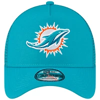 Casquette ajustable 9FORTY New Era Aqua Miami Dolphins A-Frame Trucker pour homme