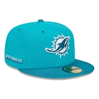 Casquette ajustée Active Ballistic 59FIFTY Aqua Miami Dolphins New Era pour hommes