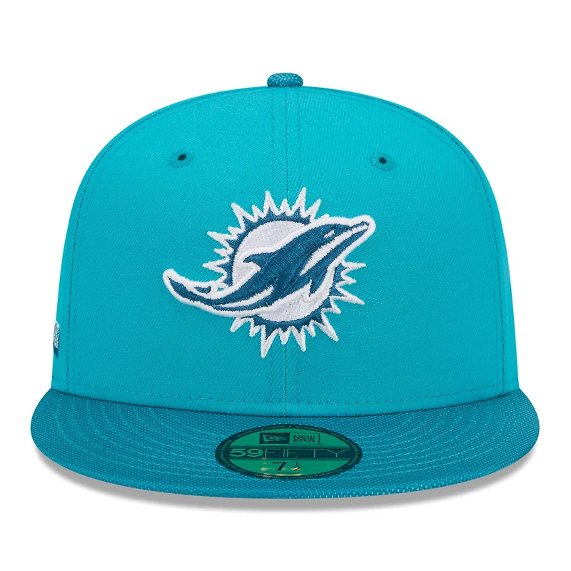 Casquette ajustée Active Ballistic 59FIFTY Aqua Miami Dolphins New Era pour hommes