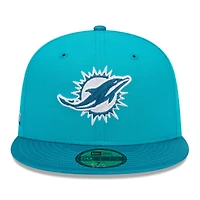 Casquette ajustée Active Ballistic 59FIFTY Aqua Miami Dolphins New Era pour hommes