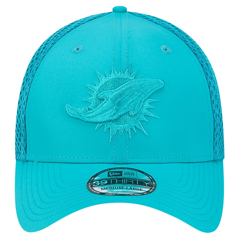 Men's New Era Aqua Miami Dolphins Active Team Tone 39THIRTY Flex Hat