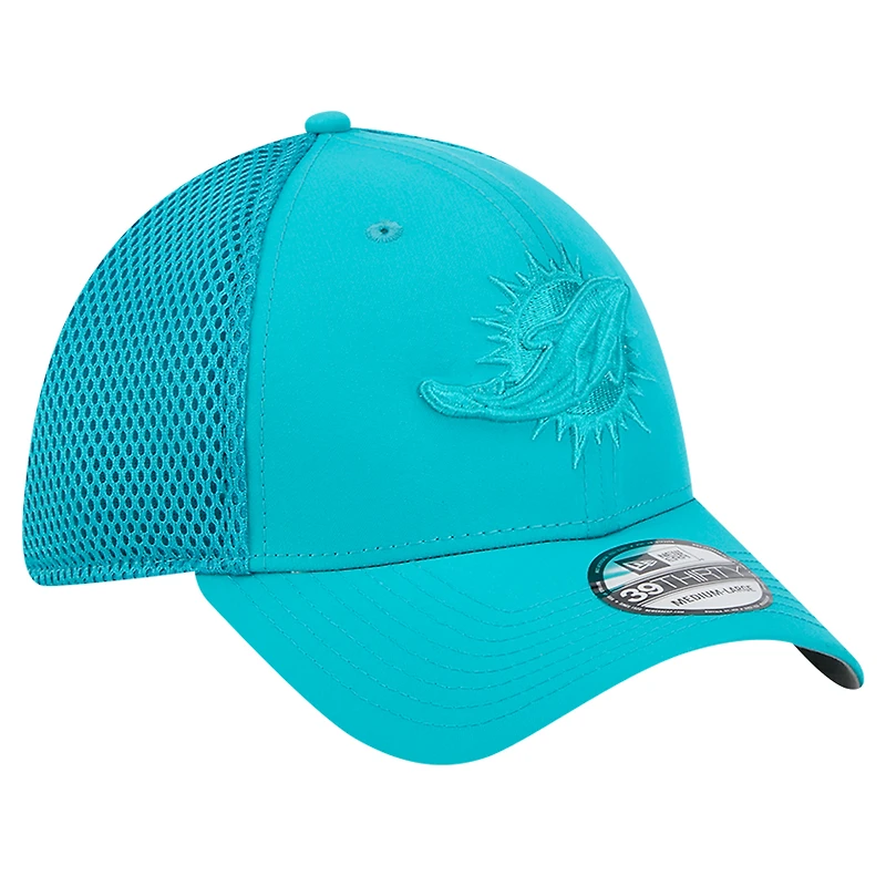 Men's New Era Aqua Miami Dolphins Active Team Tone 39THIRTY Flex Hat
