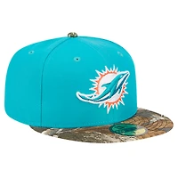 Men's New Era Aqua Miami Dolphins Active Two-Tone Camo 59FIFTY Fitted Hat