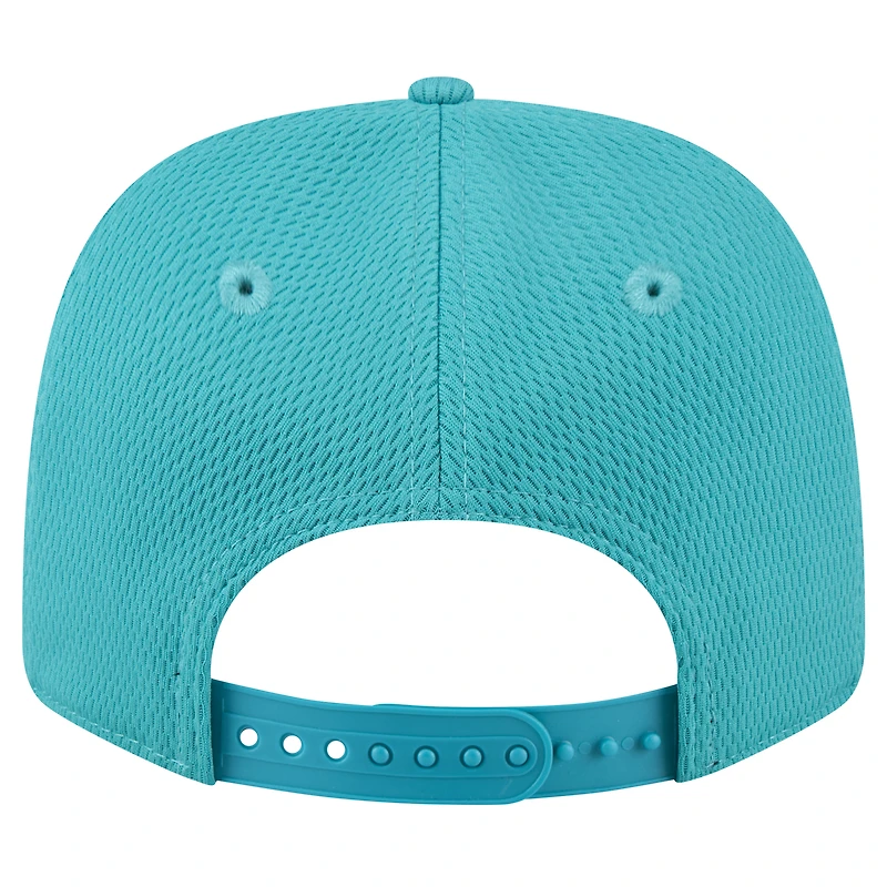 Casquette ajustable extensible à boutons-pression New Era Aqua Miami Dolphins Adventure Patched 9SEVENTY pour homme