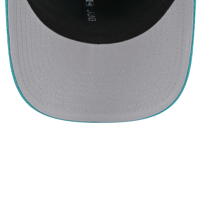 Casquette ajustable extensible à boutons-pression New Era Aqua Miami Dolphins Adventure Patched 9SEVENTY pour homme