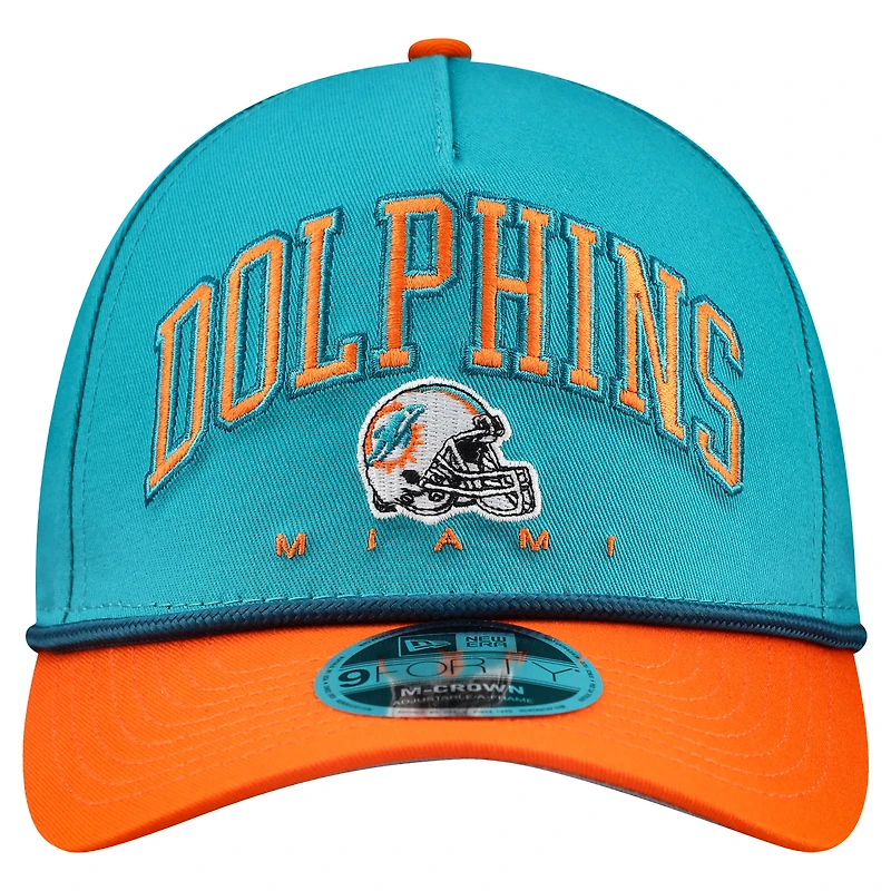 Men's New Era  Aqua Miami Dolphins  Arch COOLERA 9FORTY A-Frame M-Crown Adjustable Hat