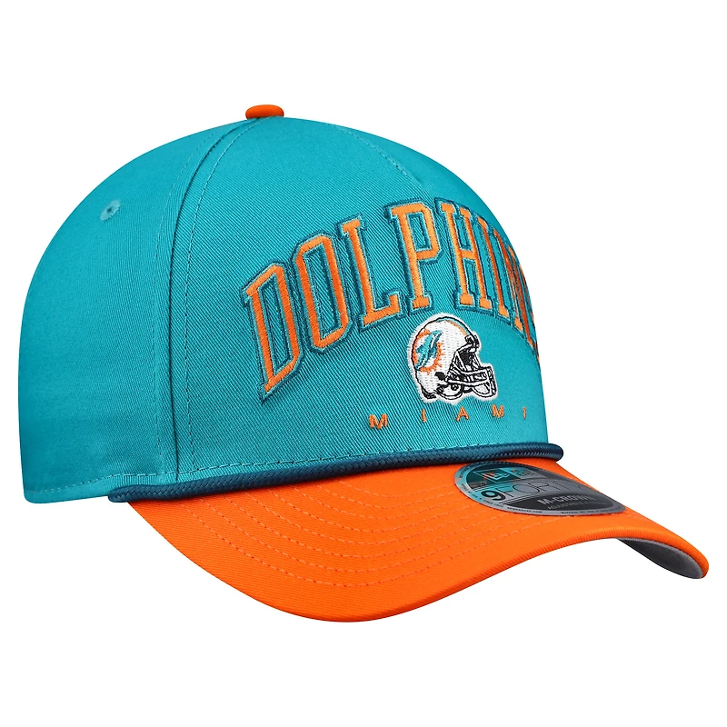 Men's New Era  Aqua Miami Dolphins  Arch COOLERA 9FORTY A-Frame M-Crown Adjustable Hat