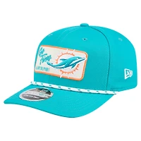 Casquette extensible à pression Chant 9SEVENTY Aqua Miami Dolphins New Era pour homme
