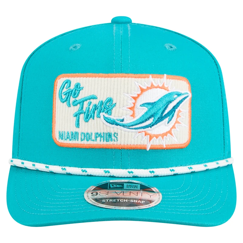 Men's New Era Aqua Miami Dolphins Chant 9SEVENTY Stretch-Snap Hat