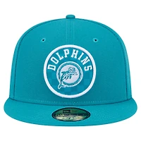 Casquette ajustée à carreaux 59FIFTY des Dolphins de Miami New Era pour homme