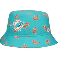 Men's New Era Aqua Miami Dolphins City Originals Bucket Hat