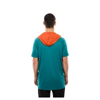 T-shirt à capuche et manches courtes raglan authentique des Dolphins de Miami New Era pour homme