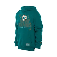 Sweat à capuche rétro authentique New Era Aqua Miami Dolphins Combine pour homme