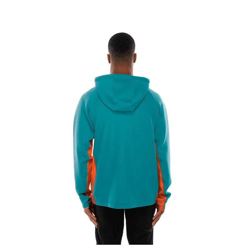 Men's New Era Aqua Miami Dolphins Combine Authentic Raglan Scuba Full-Zip Hoodie