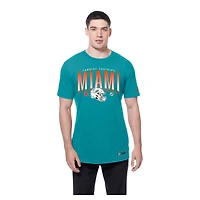 Men's New Era  Aqua Miami Dolphins Combine Authentic Training Throwback T-Shirt