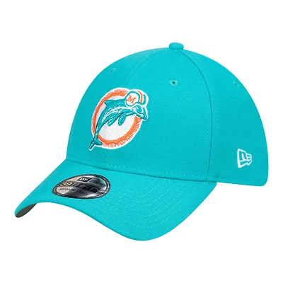 Casquette New Era Aqua Miami Dolphins Core Team 39THIRTY Flex pour homme