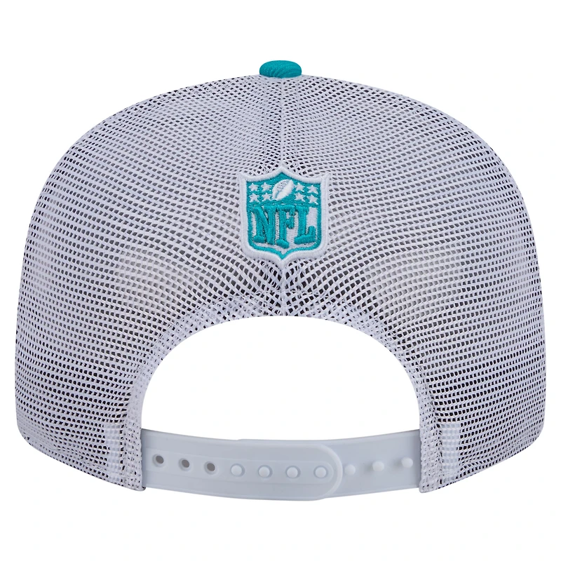 Casquette trucker snapback New Era Aqua Miami Dolphins Core Team 9FIFTY pour homme