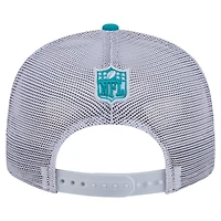 Casquette trucker snapback New Era Aqua Miami Dolphins Core Team 9FIFTY pour homme