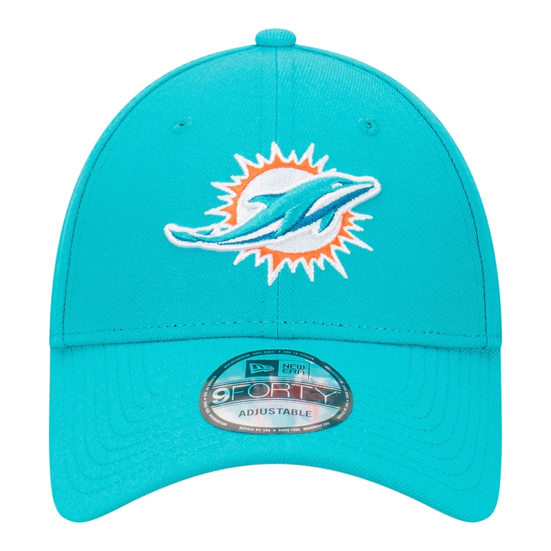 Men's New Era Aqua Miami Dolphins Core Team 9FORTY Adjustable Hat