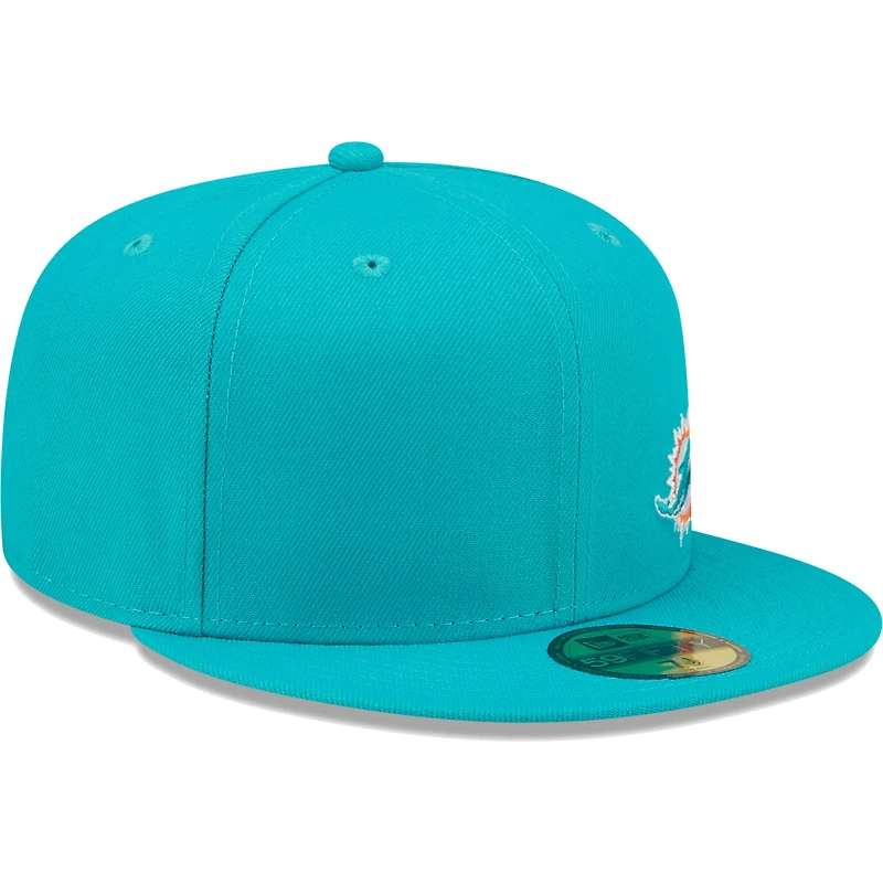 Men's New Era Aqua Miami Dolphins Flawless 59FIFTY Fitted Hat