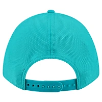 Casquette trucker ajustable New Era Aqua Miami Dolphins Floral 9FORTY M-Crown pour homme