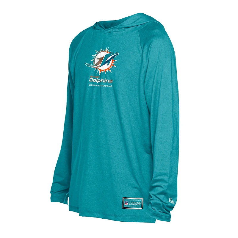 Sweat à capuche fonctionnel New Era Aqua Miami Dolphins pour homme