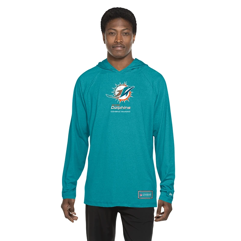 Men's New Era  Aqua Miami Dolphins Functional Fandom Hoodie