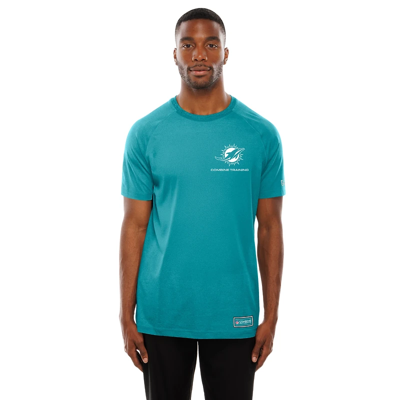 T-shirt réfléchissant fonctionnel New Era Aqua Miami Dolphins pour homme