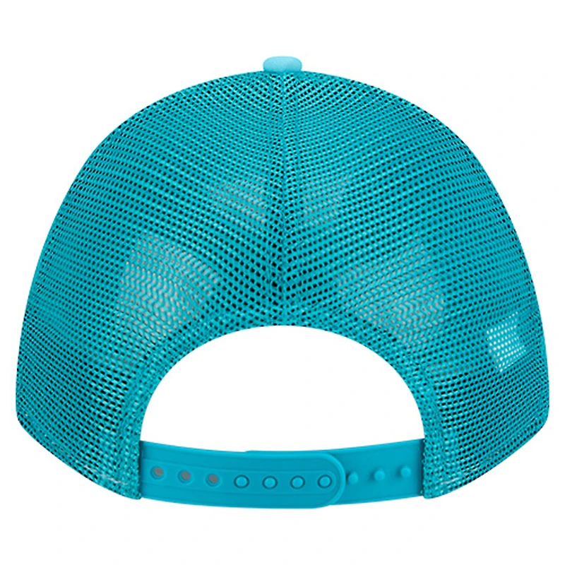 Casquette camionneur ajustable New Era Aqua Miami Dolphins Gas Station 9FORTY A-Frame M-Crown pour homme