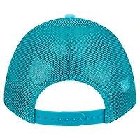 Casquette camionneur ajustable New Era Aqua Miami Dolphins Gas Station 9FORTY A-Frame M-Crown pour homme