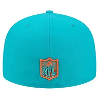 Casquette ajustée 59FIFTY pour homme New Era Aqua Miami Dolphins Group Chat