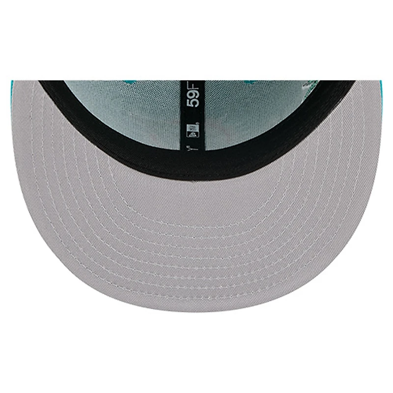 Men's New Era Aqua Miami Dolphins Group Chat 59FIFTY Fitted Hat