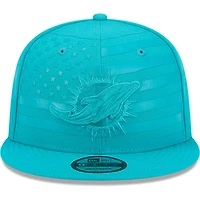 Casquette Snapback 9FIFTY Independent Miami Dolphins New Era Aqua pour hommes