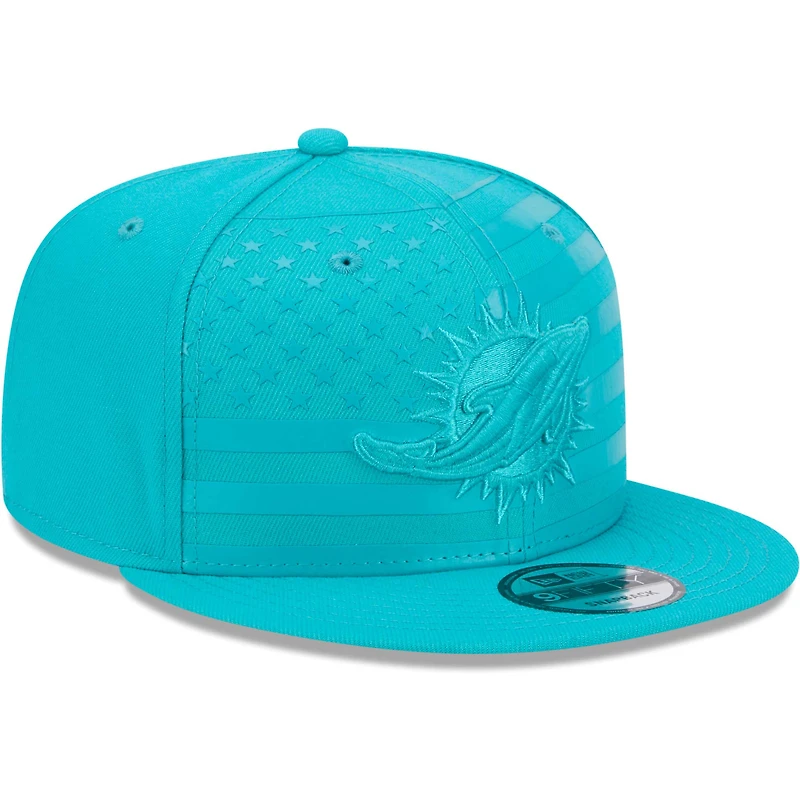 Casquette Snapback 9FIFTY Independent Miami Dolphins New Era Aqua pour hommes