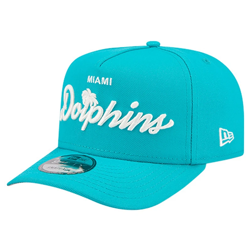 Men's New Era  Aqua Miami Dolphins Local Play A-Frame 9FIFTY Snapback Hat