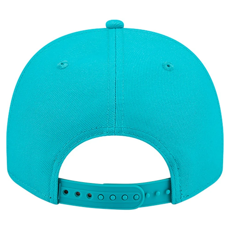 Men's New Era Aqua Miami Dolphins Local Play A-Frame 9FIFTY Snapback Hat