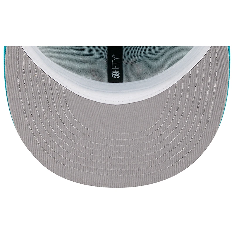 Casquette ajustée 59FIFTY Main des Dolphins de Miami Aqua New Era pour homme